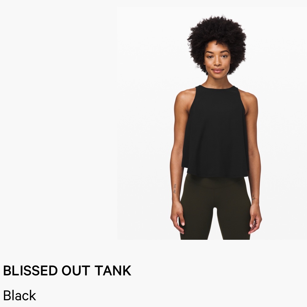 Like New lulemon Blissed Out Tank Black Size 4